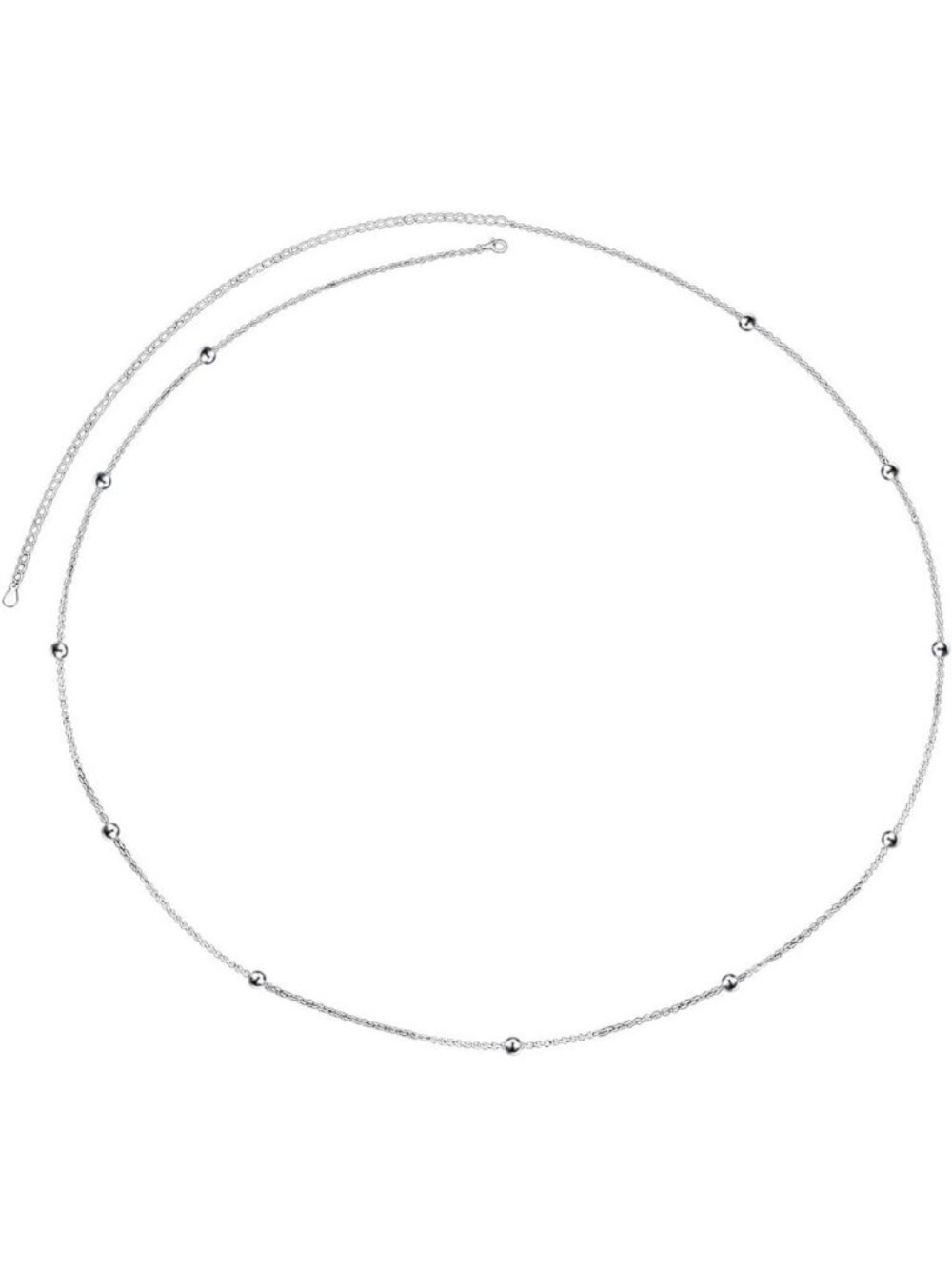 Adjustable S925 Sterling Silver Belly Chain Waist Belt with Charm - Sexy Body